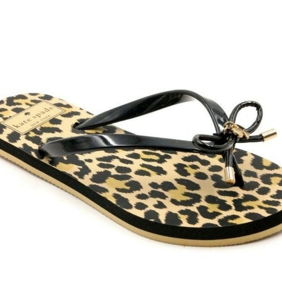 kate spade leopard flip flops